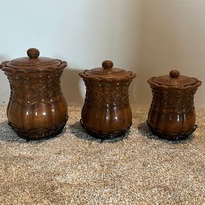 Celebrating Home Discontinued Venetian Home Brown Canisters Set